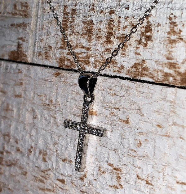 CBW Cross Pendant Necklace Sterling Silver / AAA Zirconia Stones for Anniversary, Birthday Gift. Beautiful Cross