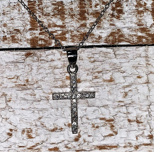 CBW Cross Pendant Necklace Sterling Silver / AAA Zirconia Stones for Anniversary, Birthday Gift. Beautiful Cross