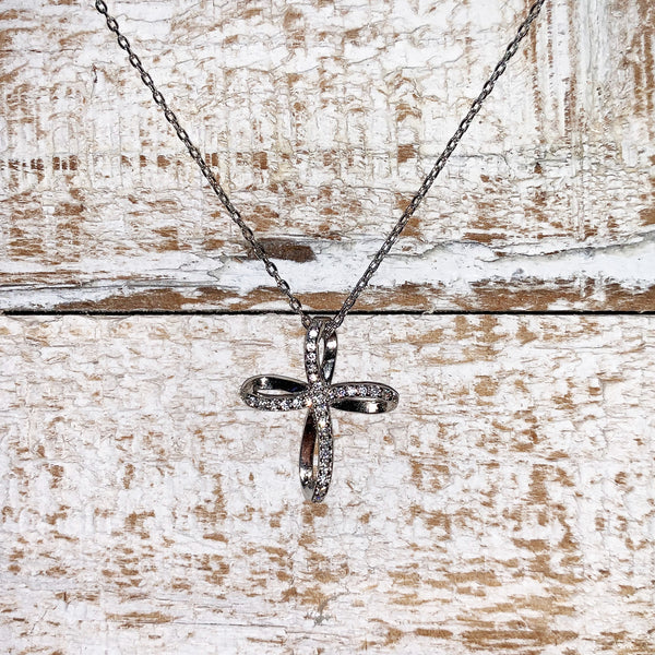 Sterling Silver Cross with AAA Zirconia Stones. A Great gift for that special lady