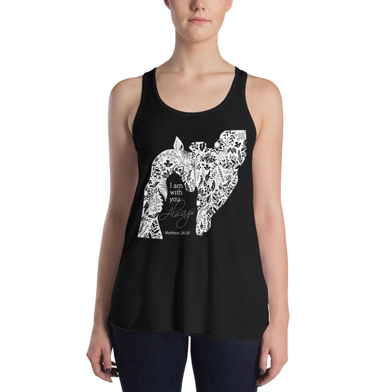 I Am With You - Giraffe Women's Flowy Racerback Tank