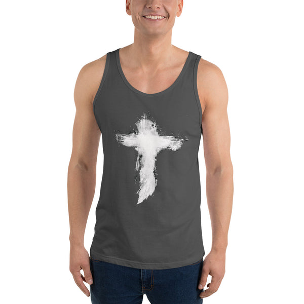 Brushed Cross on a Unisex  Tank Top