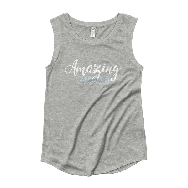 Ladies’ Cap Sleeve T-Shirt Amazing Grace Design for Christians