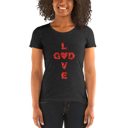 LOVE GOD with Heart Ladies' short sleeve t-shirt