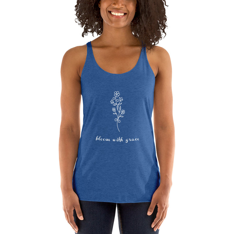 Bloom With grace for those HOT Days Women's Racerback Tank