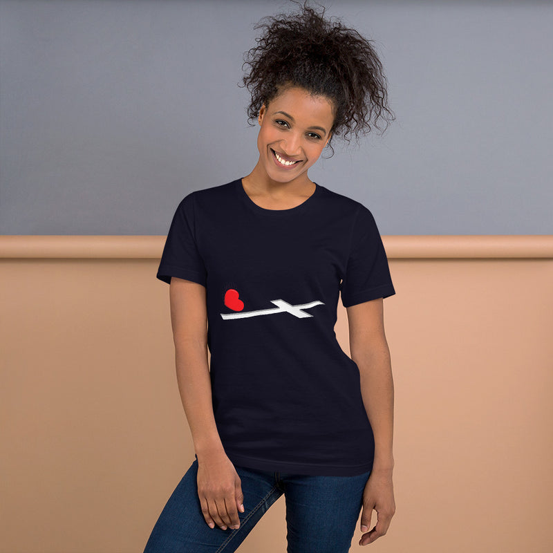 Heart in Cross Short-Sleeve Unisex T-Shirt