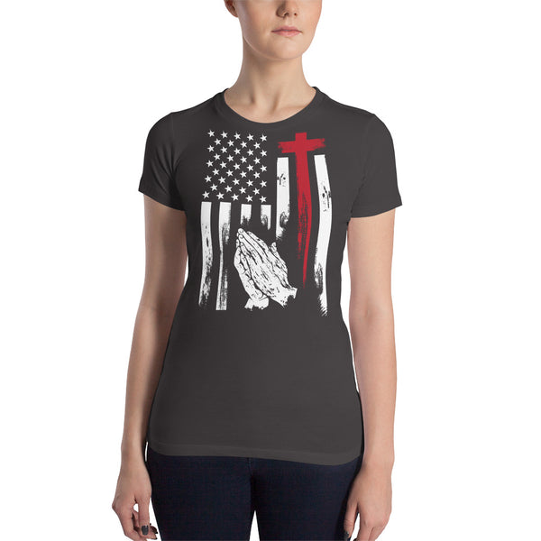 Womens Patriot Cross Collection Slim Fit T-Shirt