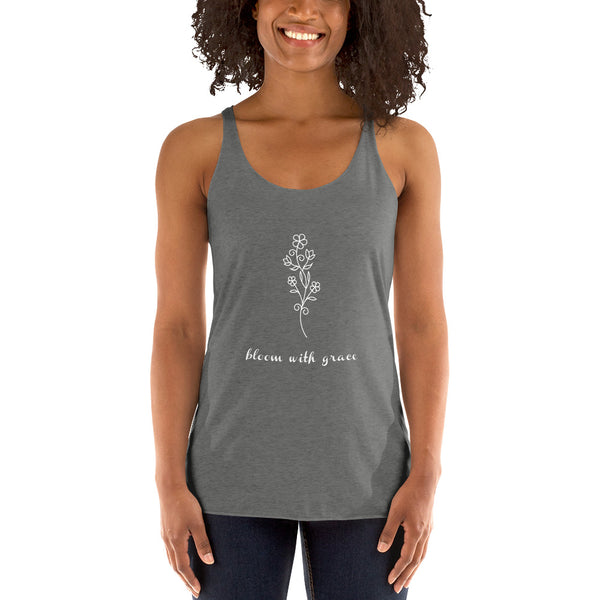 Bloom With grace for those HOT Days Women's Racerback Tank