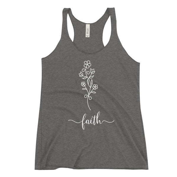 Womens Faith T-shirt with Flower for Christians