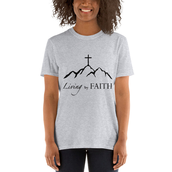 Living By Faith White Short-Sleeve Unisex T-Shirt