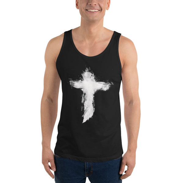 Brushed Cross on a Unisex  Tank Top