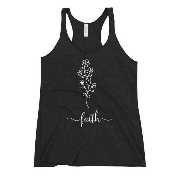 Womens Faith T-shirt with Flower for Christians