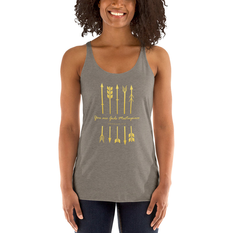 You are Gods Masterpiece Ephesians 2:10  Women's Racerback Tank