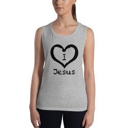 Ladies’ Ladies I Love Jesus Muscle Tank