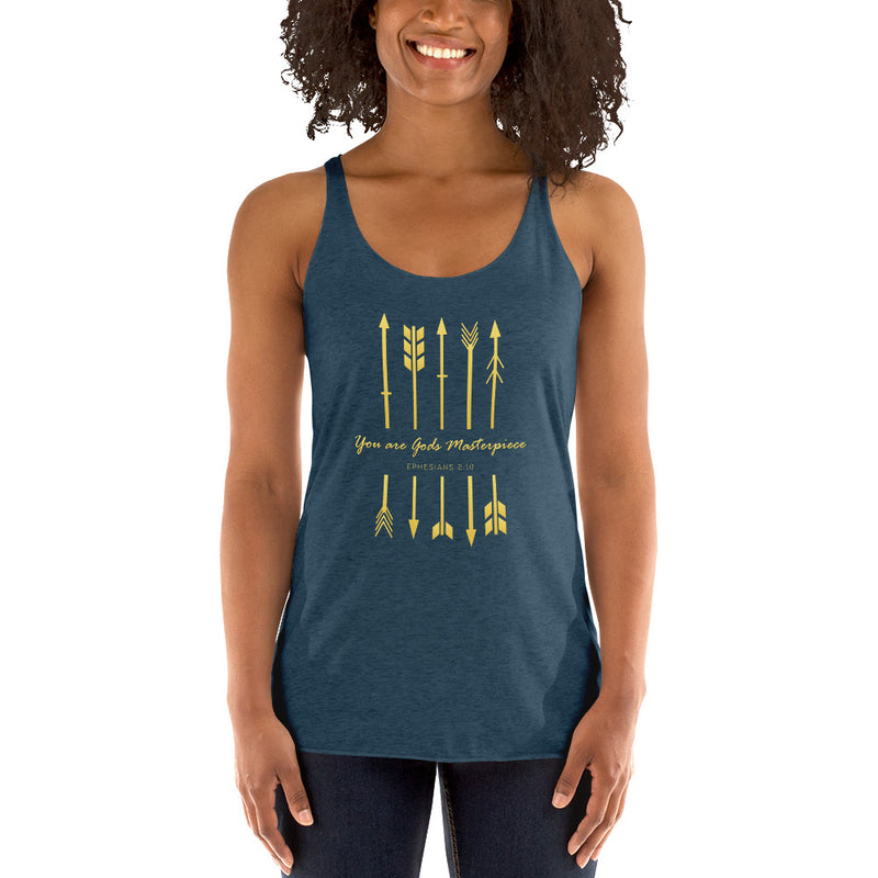 You are Gods Masterpiece Ephesians 2:10  Women's Racerback Tank