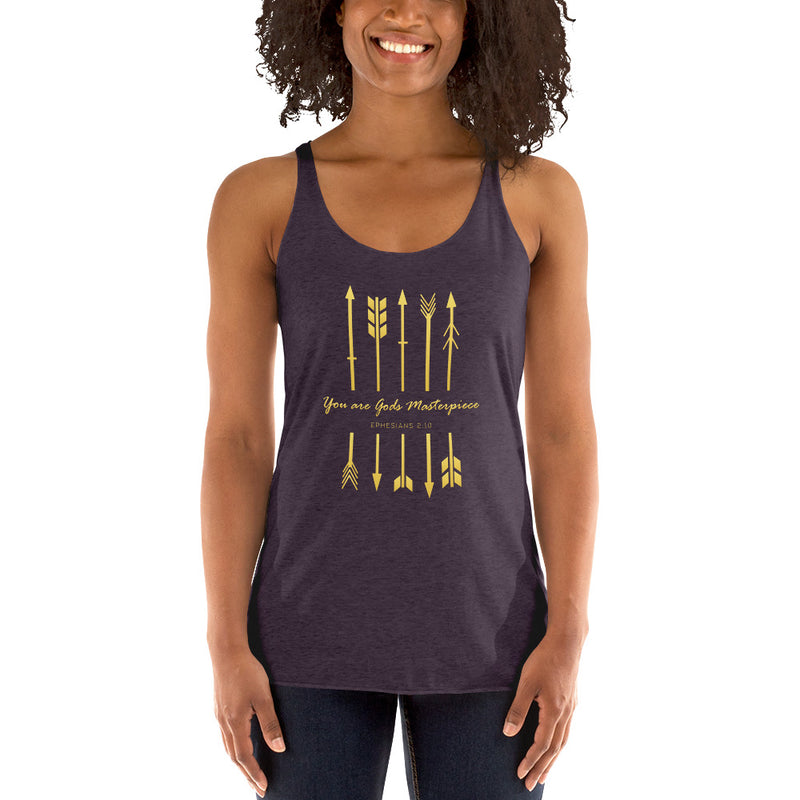 You are Gods Masterpiece Ephesians 2:10  Women's Racerback Tank