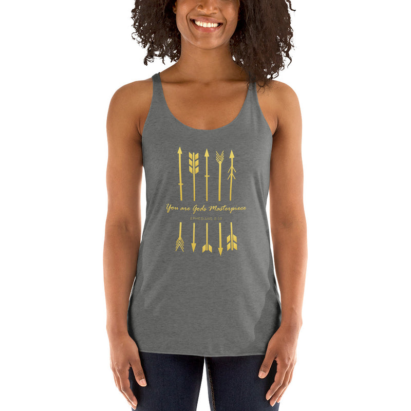 You are Gods Masterpiece Ephesians 2:10  Women's Racerback Tank