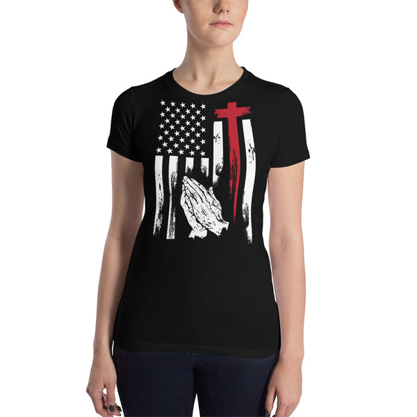 Womens Patriot Cross Collection Slim Fit T-Shirt