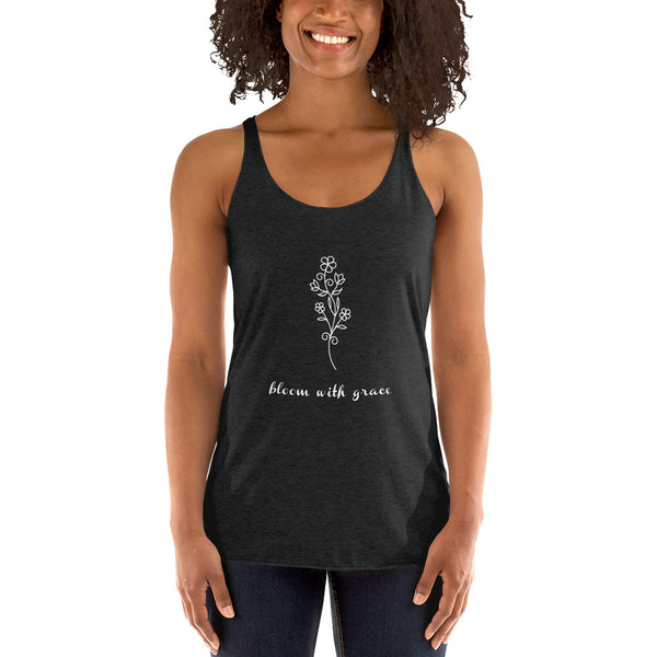 Bloom With grace for those HOT Days Women's Racerback Tank
