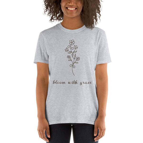 Bloom With Grace Design White Short-Sleeve Unisex T-Shirt