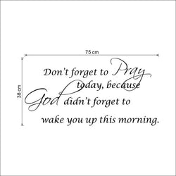 Decorating Wall Decal for Christians Dont Forget To Prey