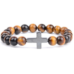 Christian Bracelets / Bangles For Women Natural Stone Africa Turquoises Beads Bracelet with Cross Charm